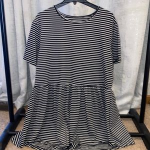 Shein black and white striped top